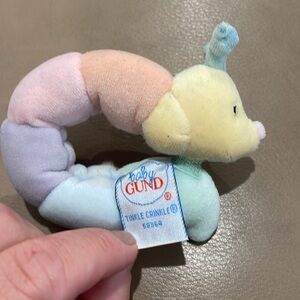Baby Gund Pastel Plush Caterpillar wrist Rattle NEW